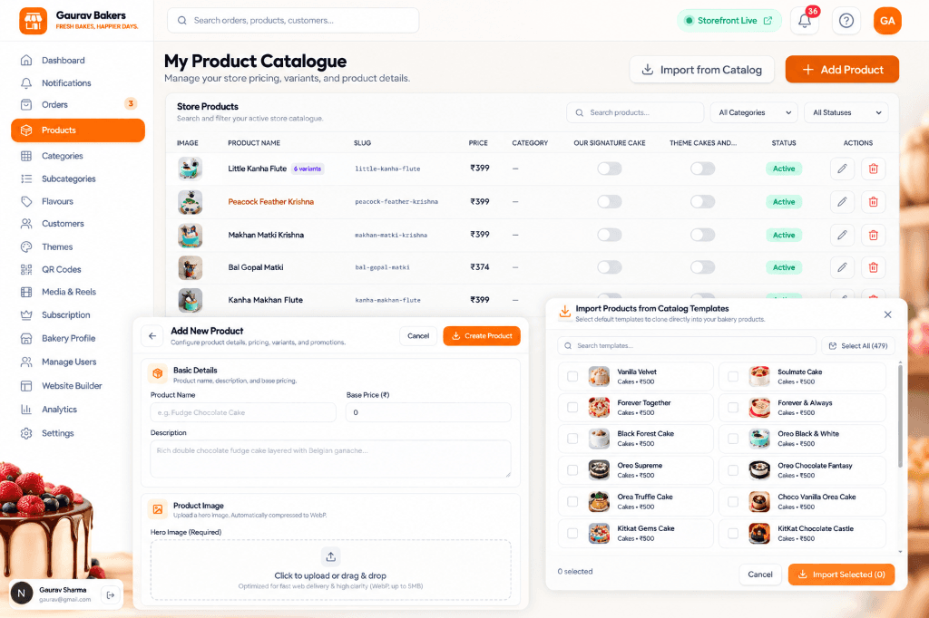 Manage Your Bakery Menu with Ease & Create Your Bakery Storefront - Bakeroof