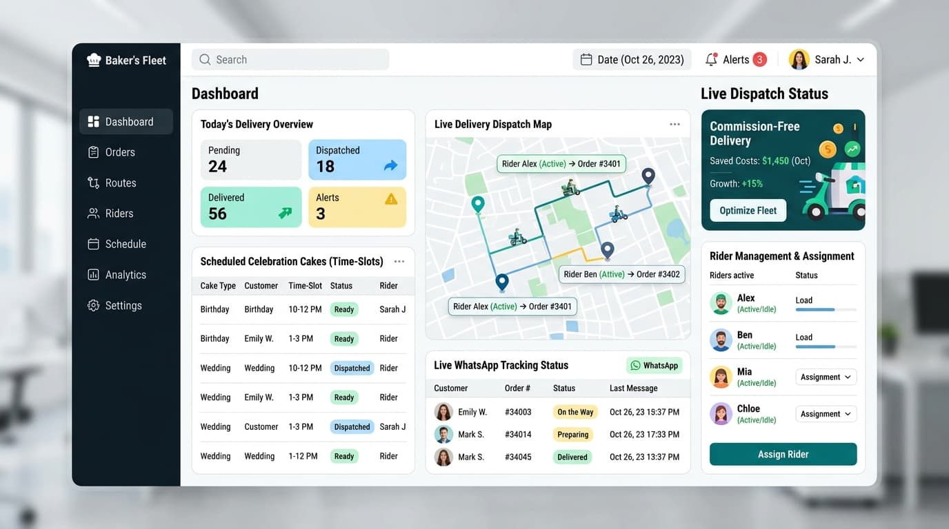 Deliveries & Automated Dispatch Feature Graphic - Bakeroof